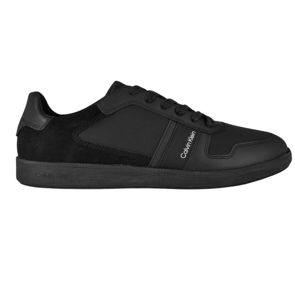 Calvin Klein Mens Up Mix Logo Lace Up Sneakers / Black